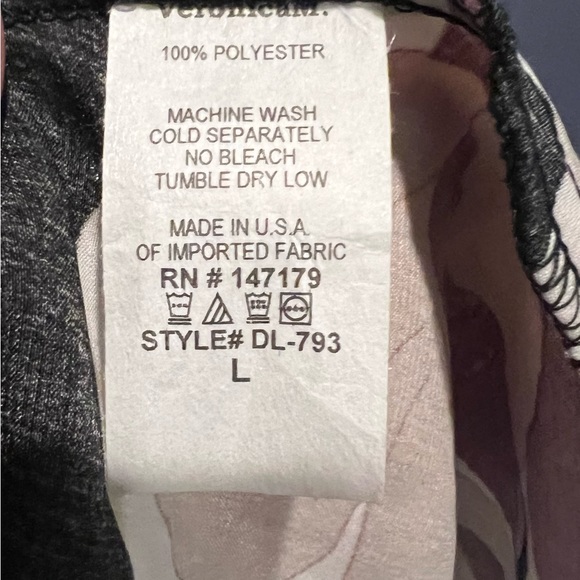 Veronica M Romano Wrap Maxi Dress With Bell Sleeve size L - black pink floral - Picture 6 of 7